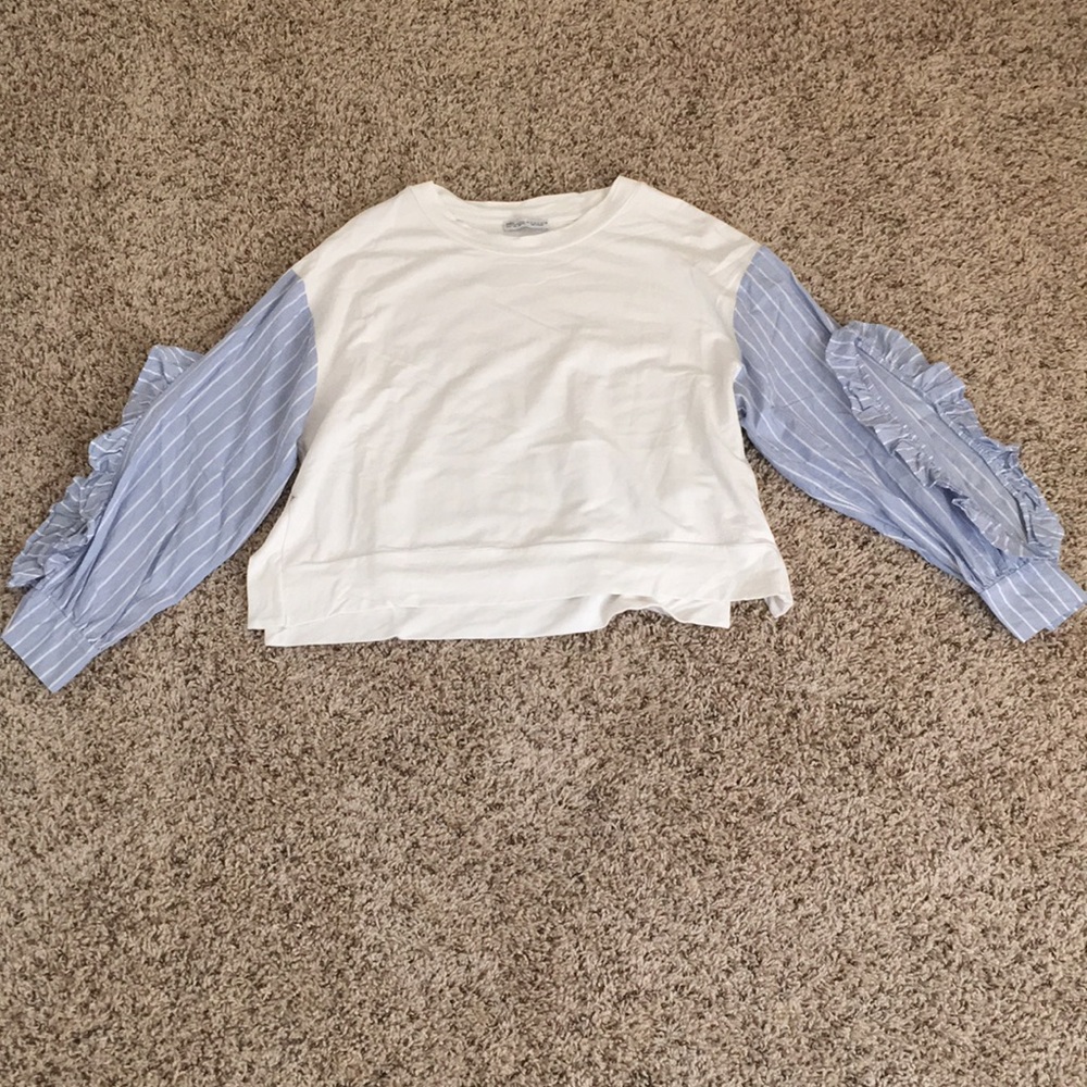 zara crop top, open arm
